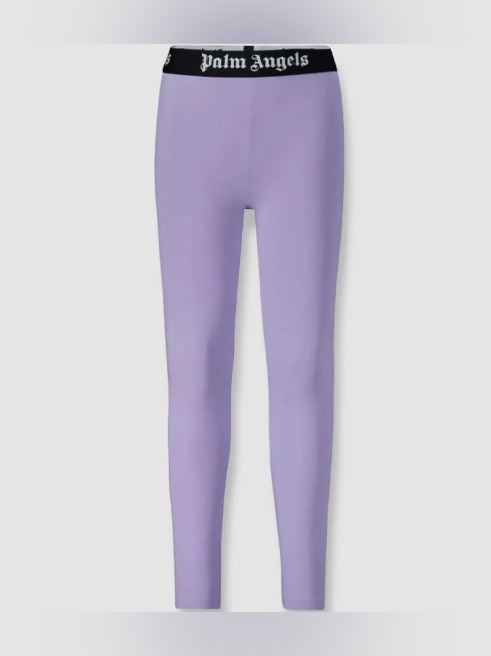 Palm Angels Kids Lavender Leggings with Black Logo Waistband